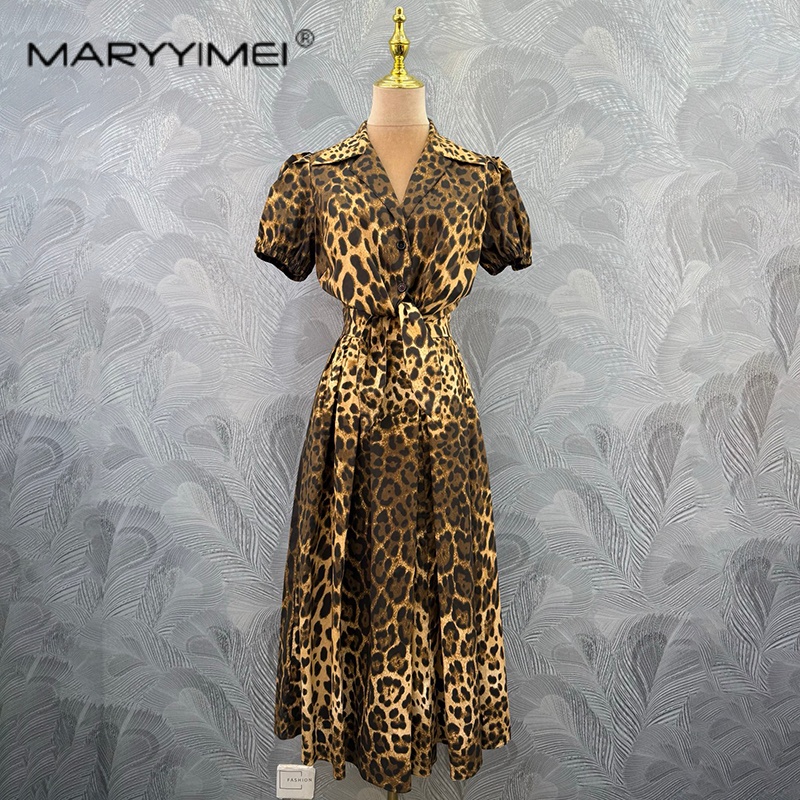 Fly Line - MARYYIMEI Mode dameskleding met luipaardprint revers
