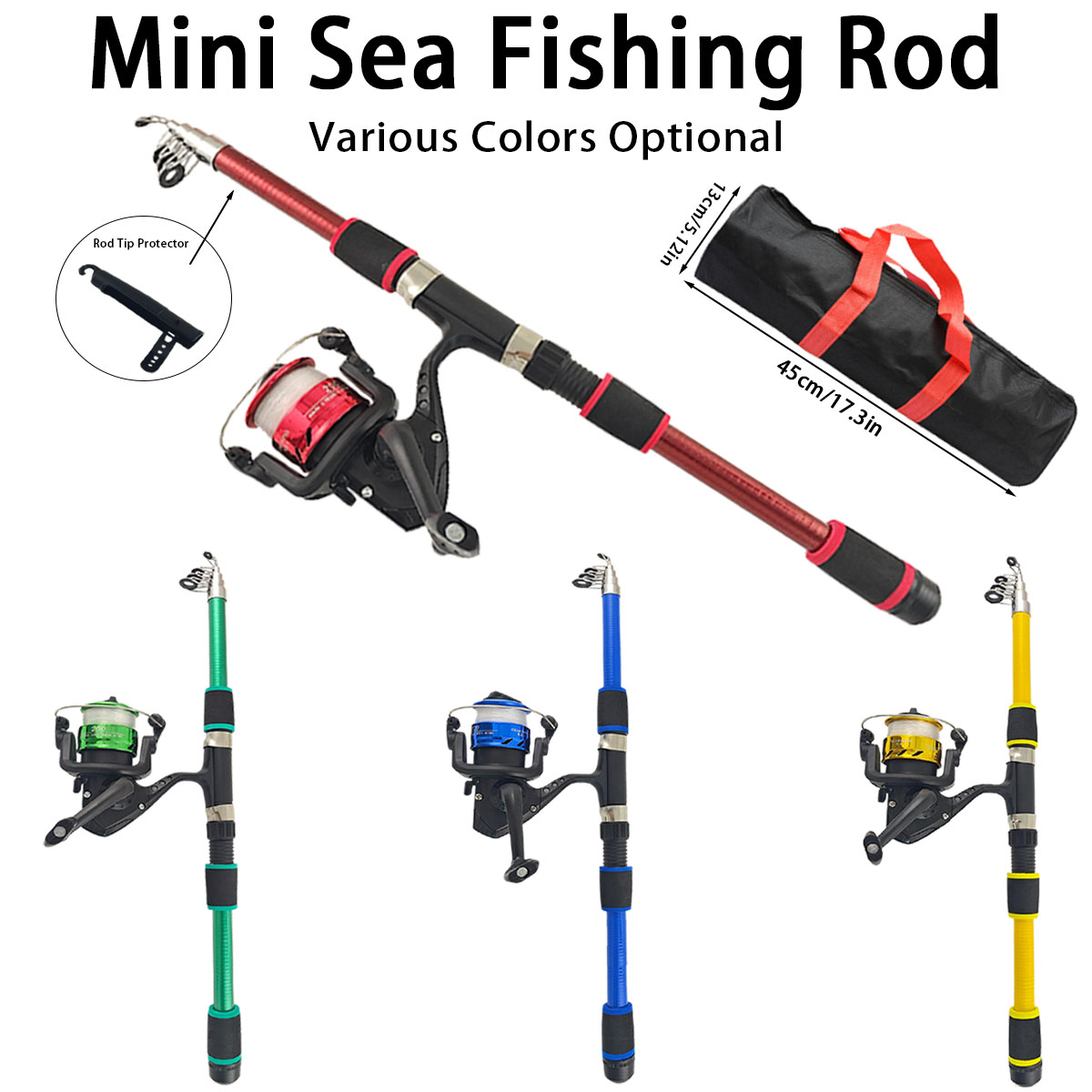 Saltwater Line - Mini telescopische zeehengelset met spinhengel, EVA