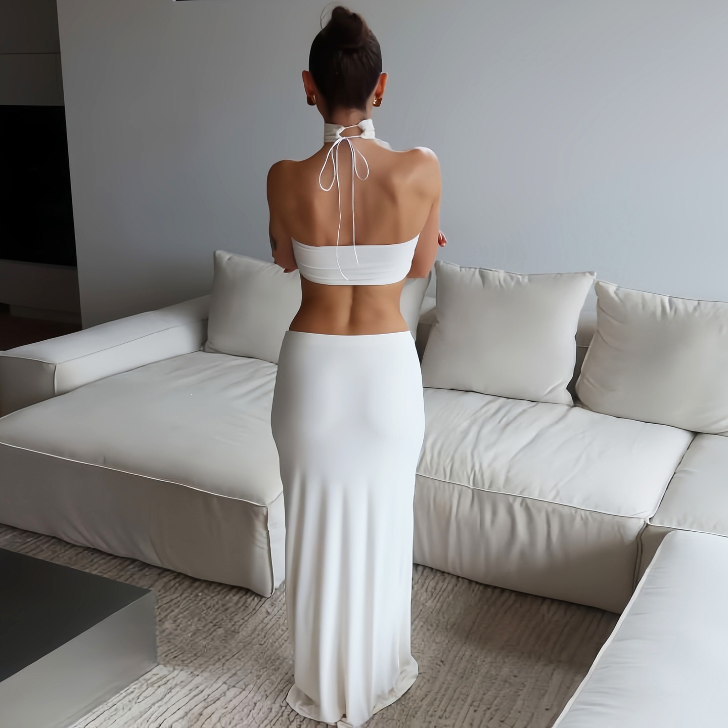 Witte sexy slim-fit set met ha - Fly Line recensie en prijs